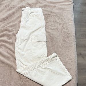Forever 21 Cream White Cargos Wide Leg